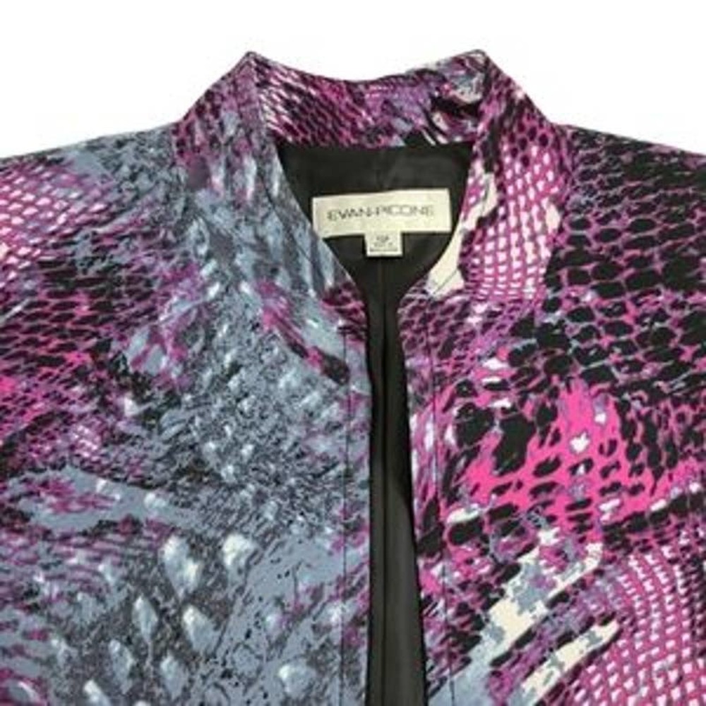 Evan Picone Open Front Jacket Snake Print Purple … - image 7